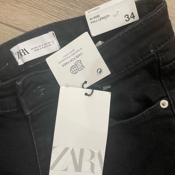 Zara split skinny black distressed jeans - Picture 5 of 8